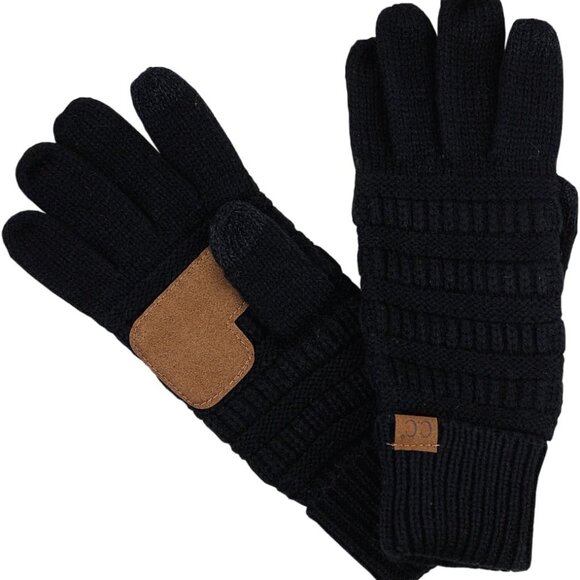 Unisex Acrylic Cable Knit Winter Gloves Touchscreen Anti-Slip For Men Women - Picture 1 of 2